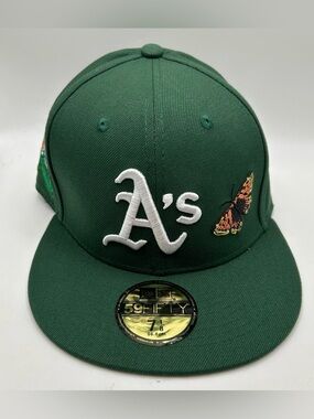 NEW ERA 59FIFTY X Felt Oakland A’s Fitted Hat Wool USA 7 1/8 Embroidered NWT